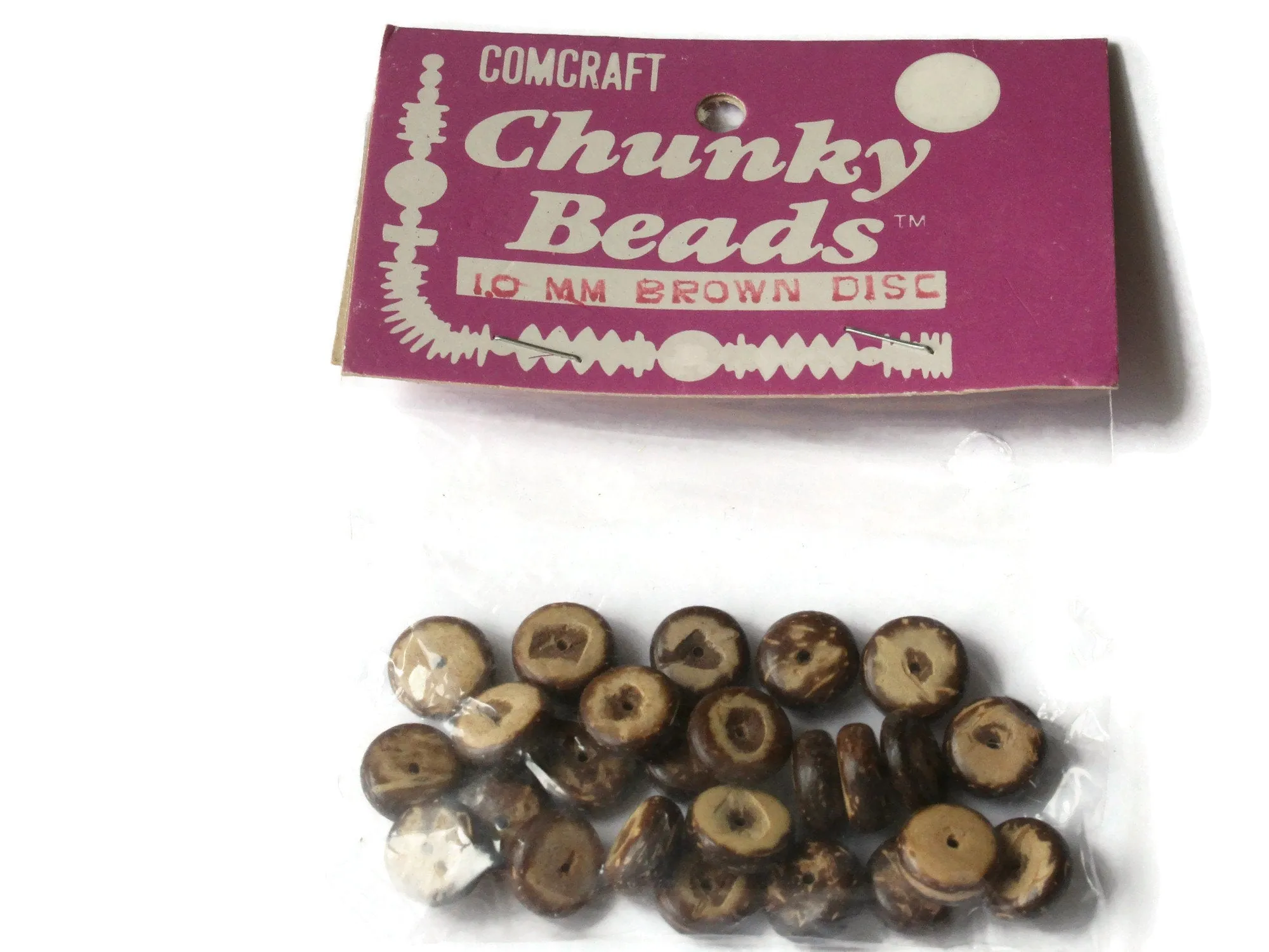 10mm Vintage Brown Wooden Disc Beads
