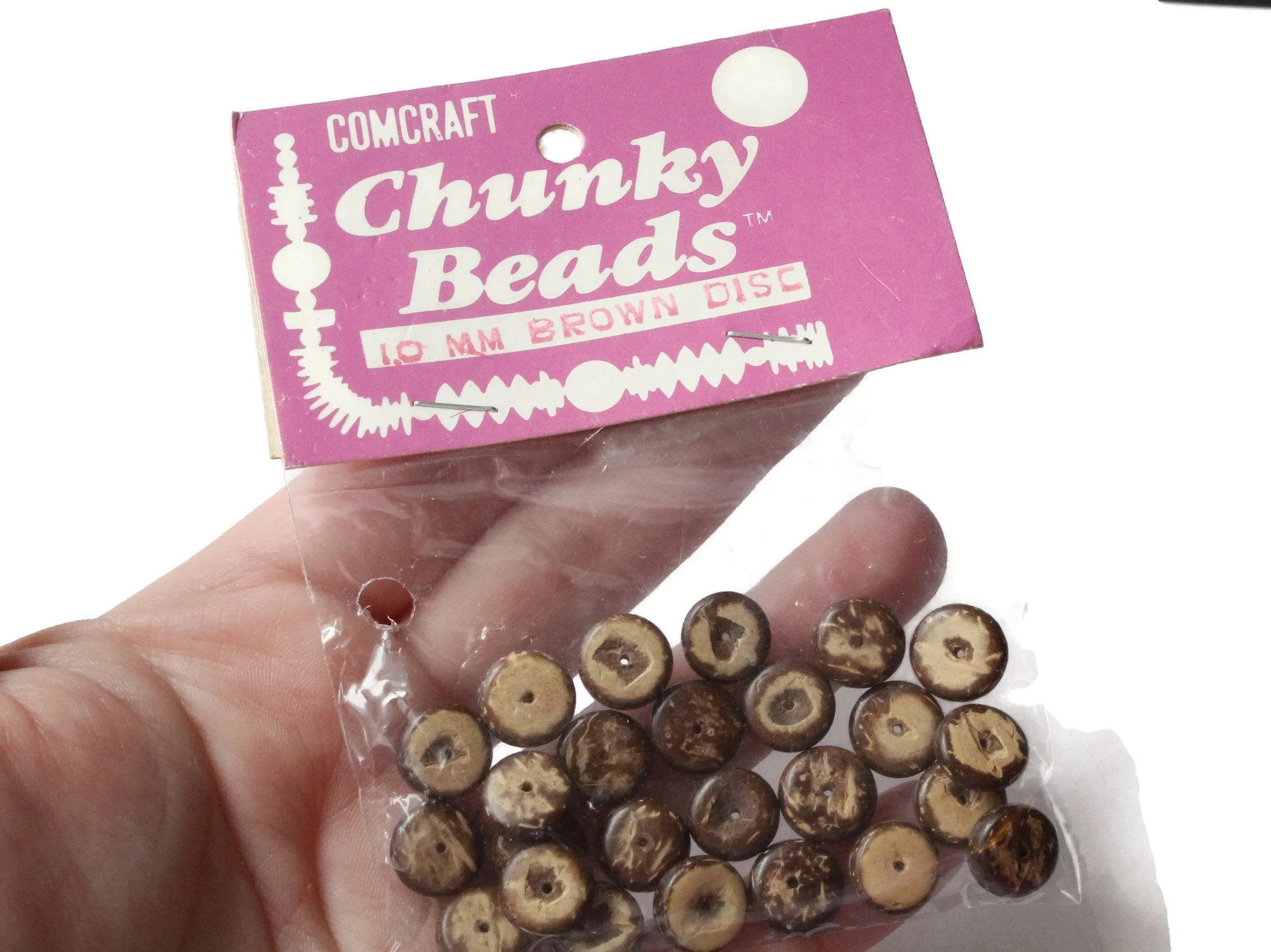 10mm Vintage Brown Wooden Disc Beads