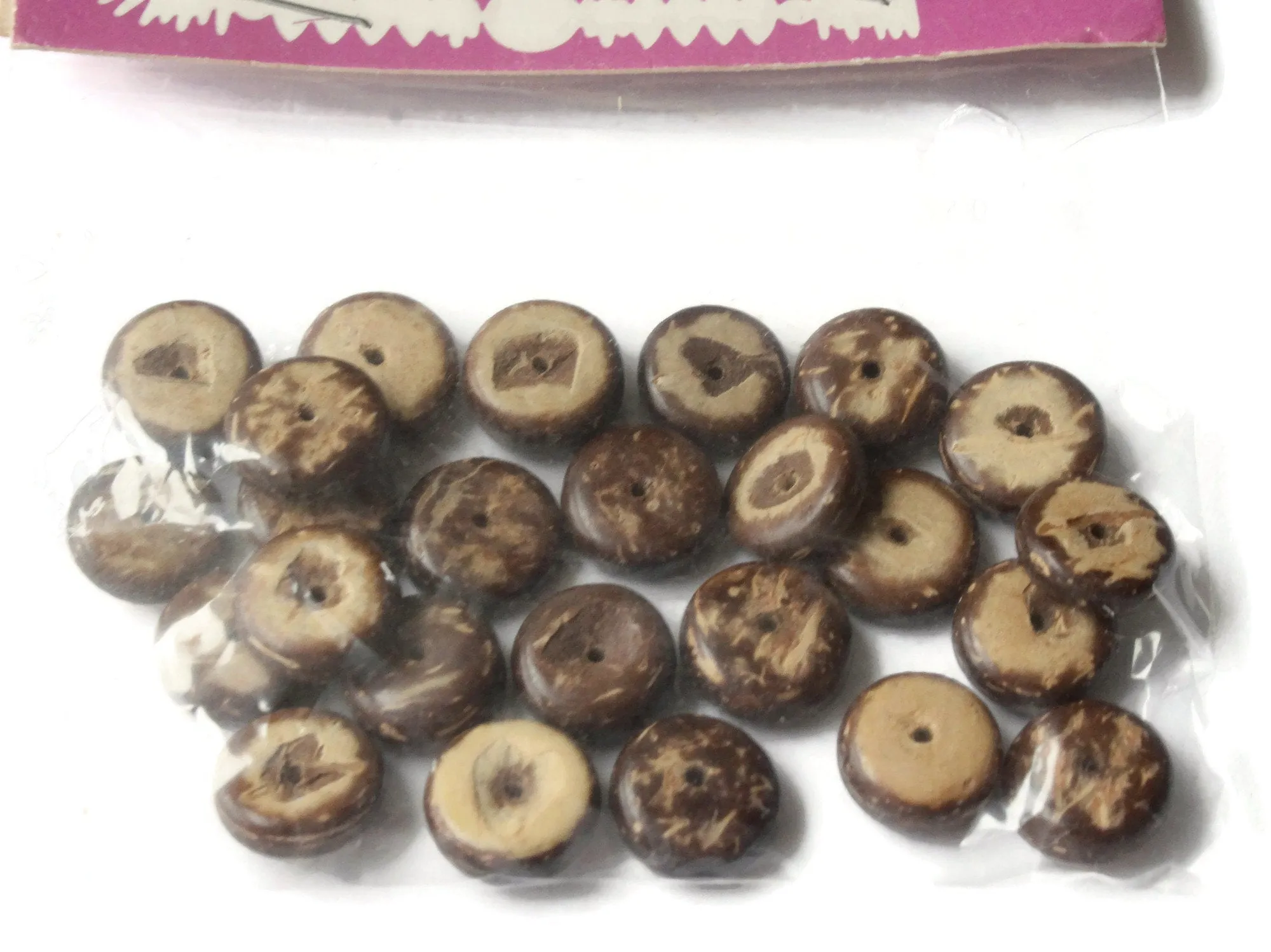 10mm Vintage Brown Wooden Disc Beads