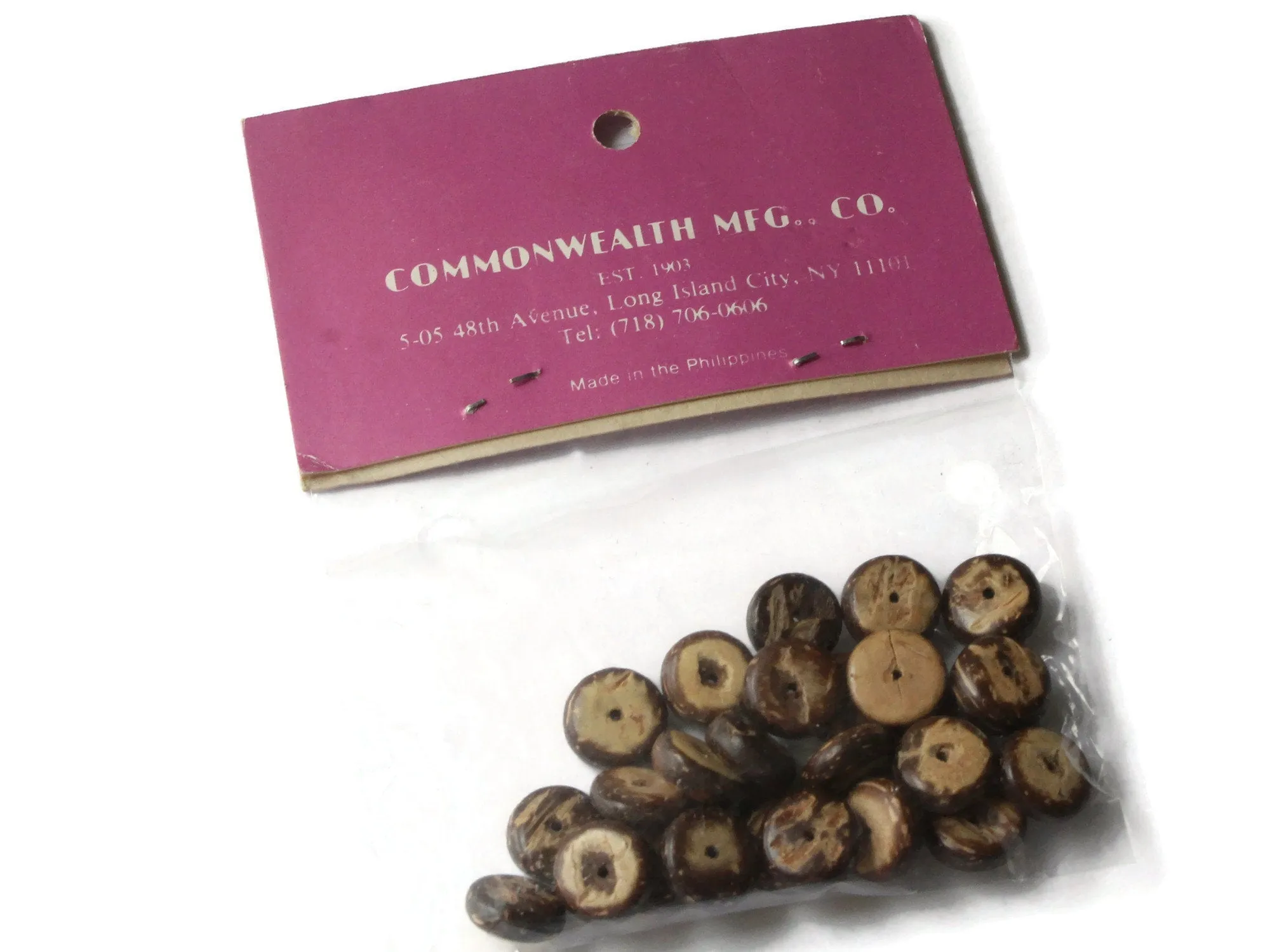 10mm Vintage Brown Wooden Disc Beads