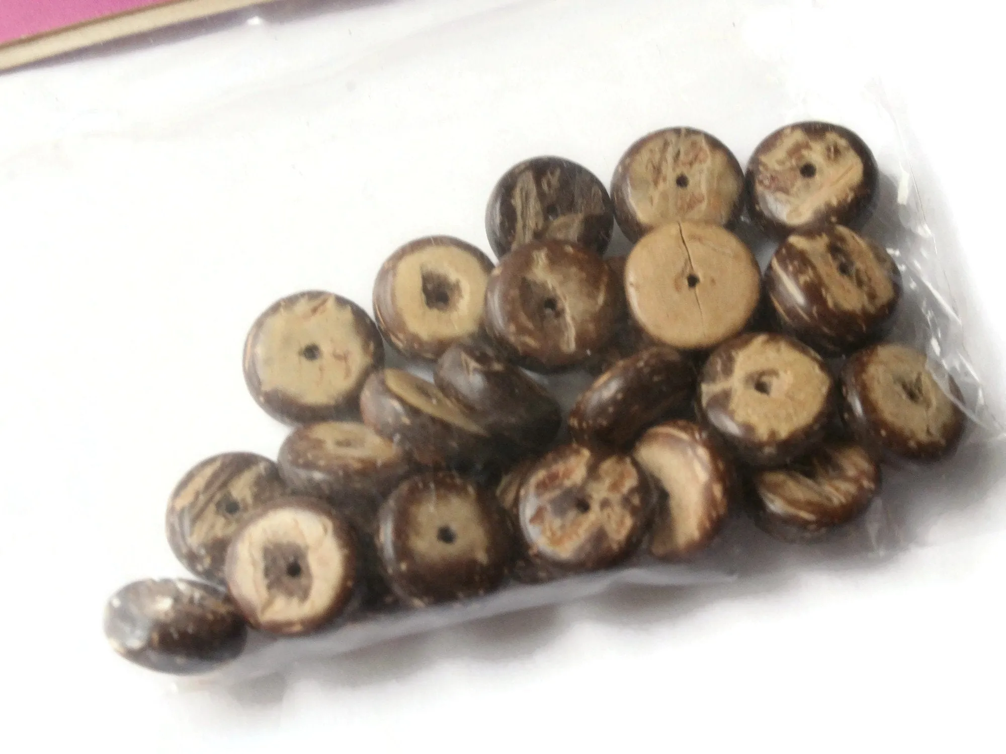 10mm Vintage Brown Wooden Disc Beads