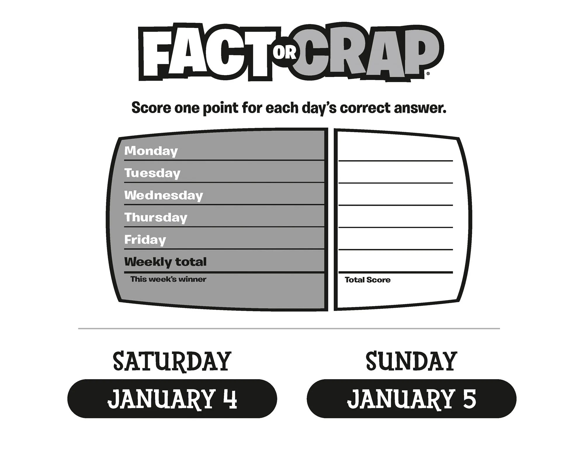 2025 Fact or Crap Box Page-A-Day Calendar