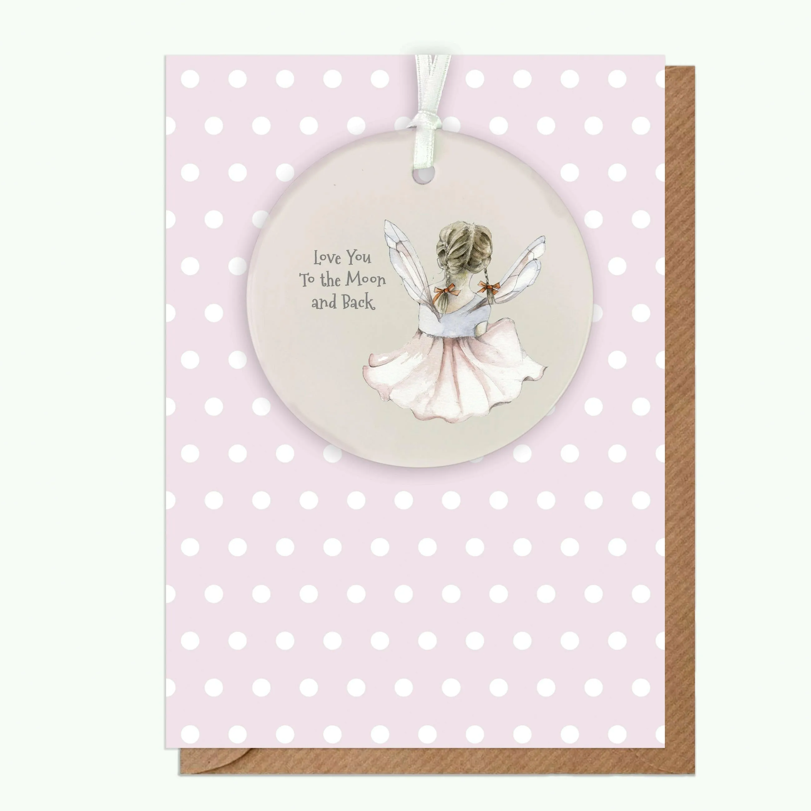 A6 Greeting Card with Ceramic Keepsake - Fairy