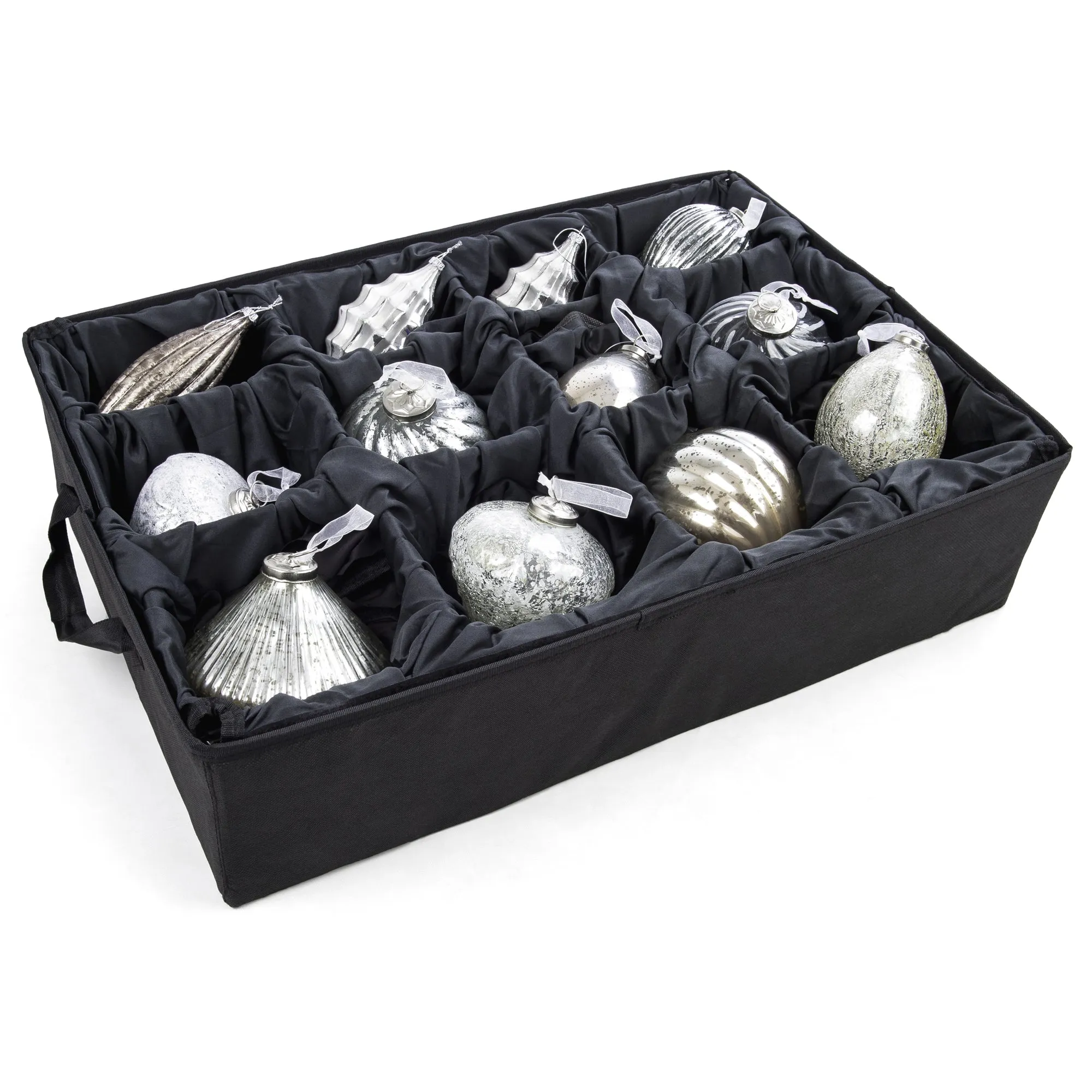 Adjustable Ornament Storage Box with Trays – Holds 48 Ornaments