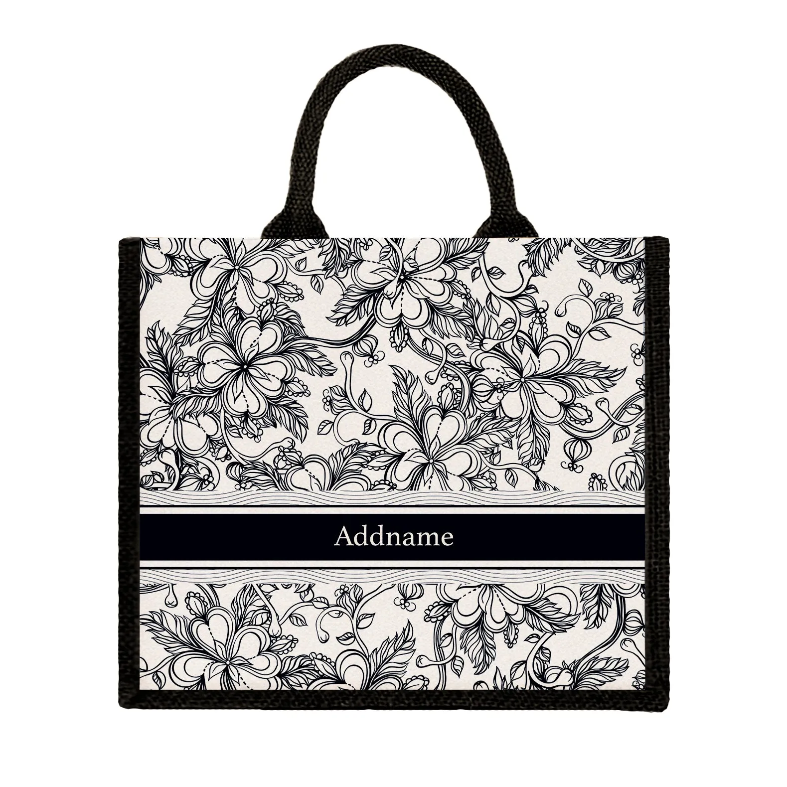 Artline Series Large Jute Tote Bag [FREE Custom Add Name]