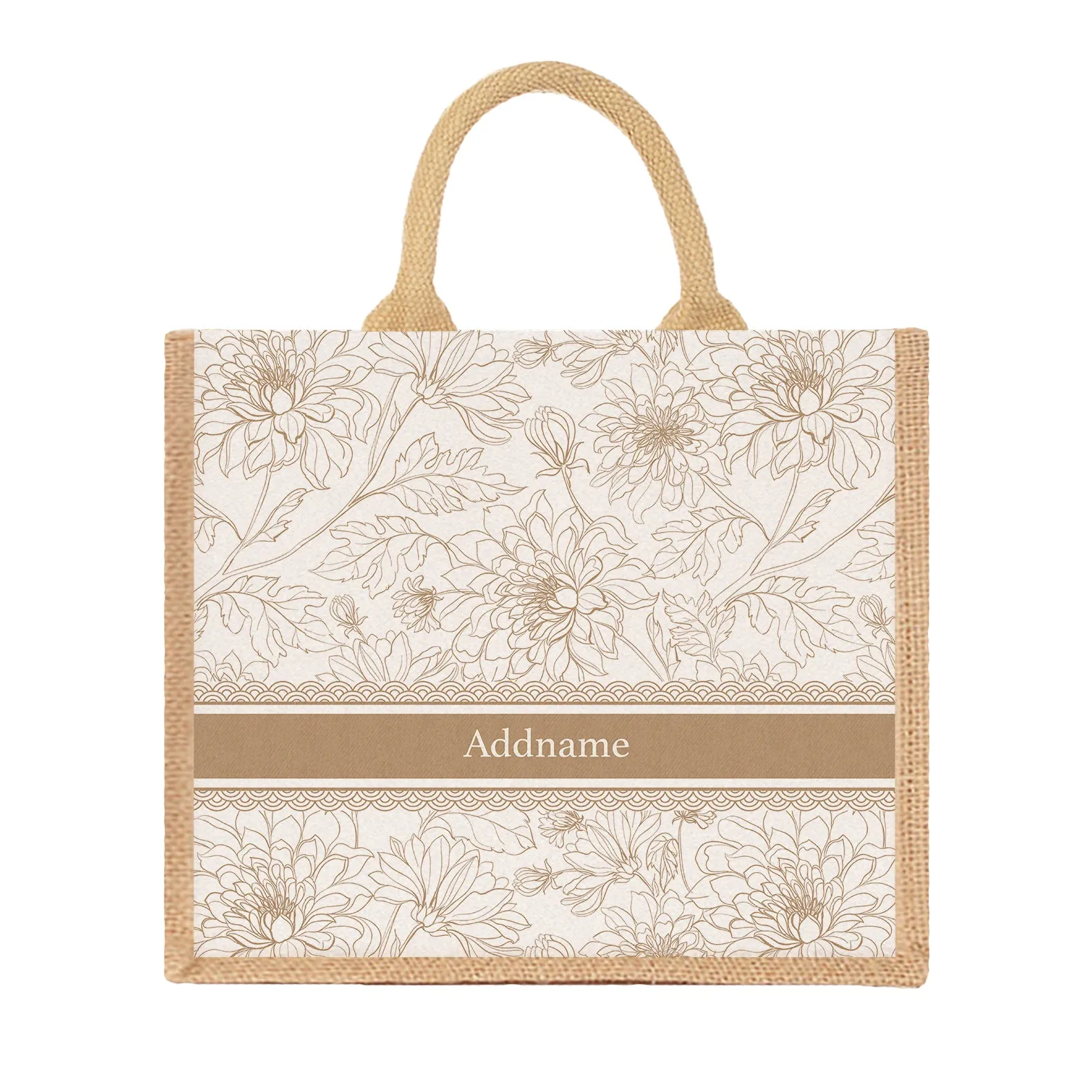 Artline Series Large Jute Tote Bag [FREE Custom Add Name]