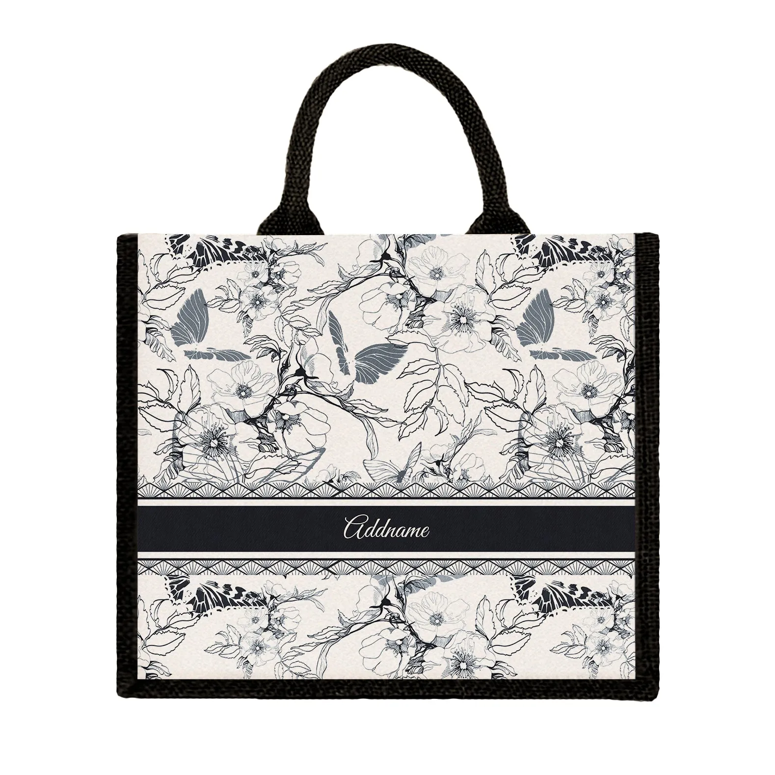 Artline Series Large Jute Tote Bag [FREE Custom Add Name]