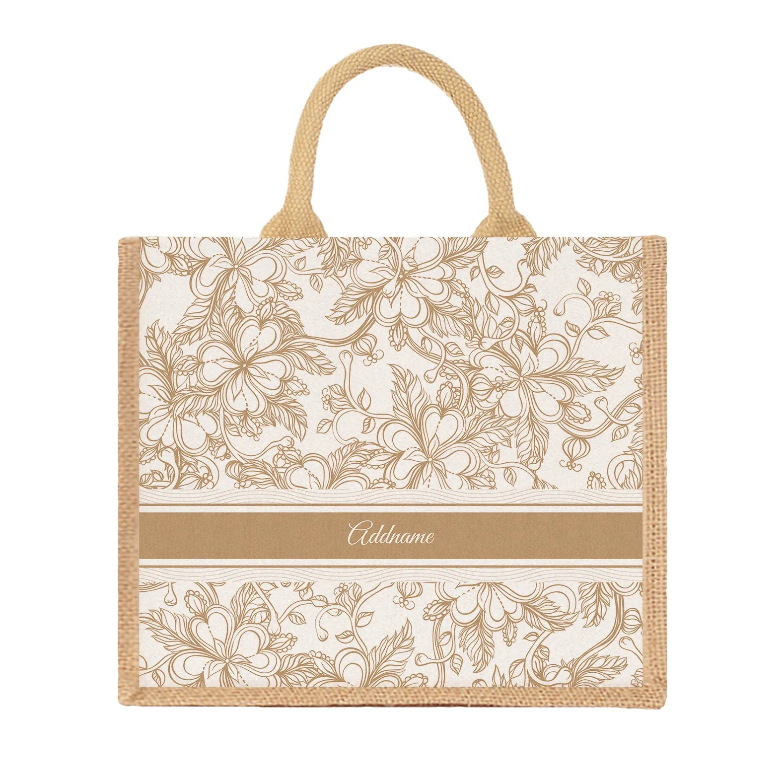 Artline Series Large Jute Tote Bag [FREE Custom Add Name]
