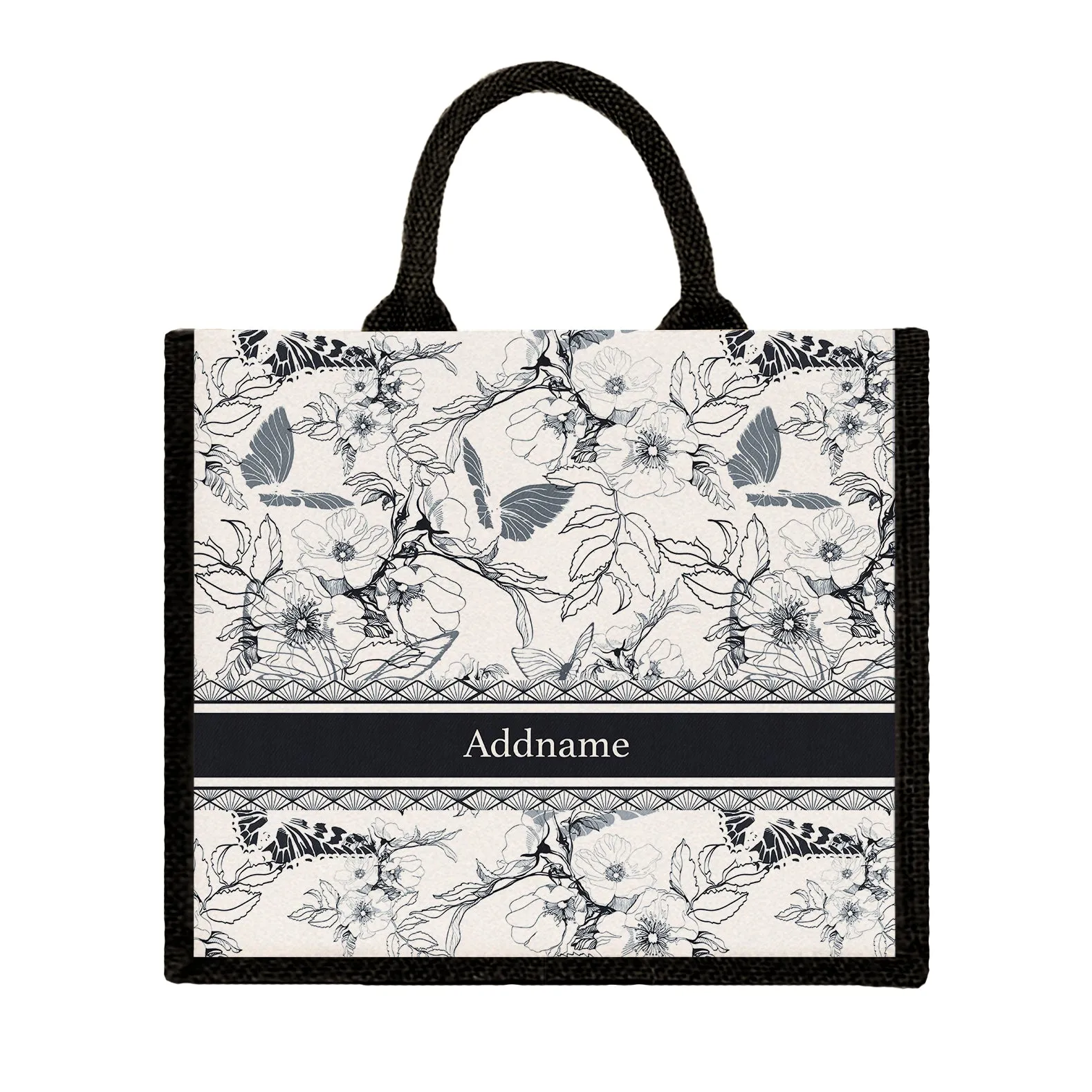 Artline Series Large Jute Tote Bag [FREE Custom Add Name]