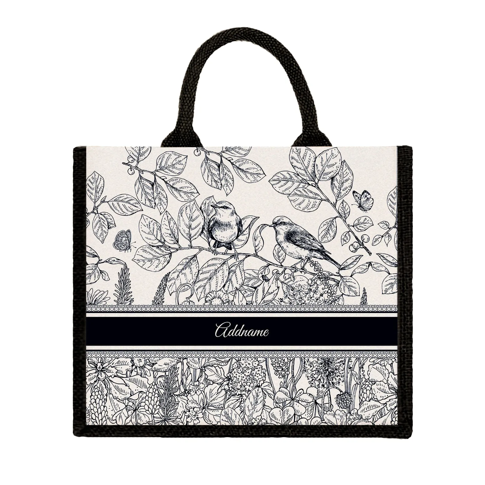 Artline Series Large Jute Tote Bag [FREE Custom Add Name]