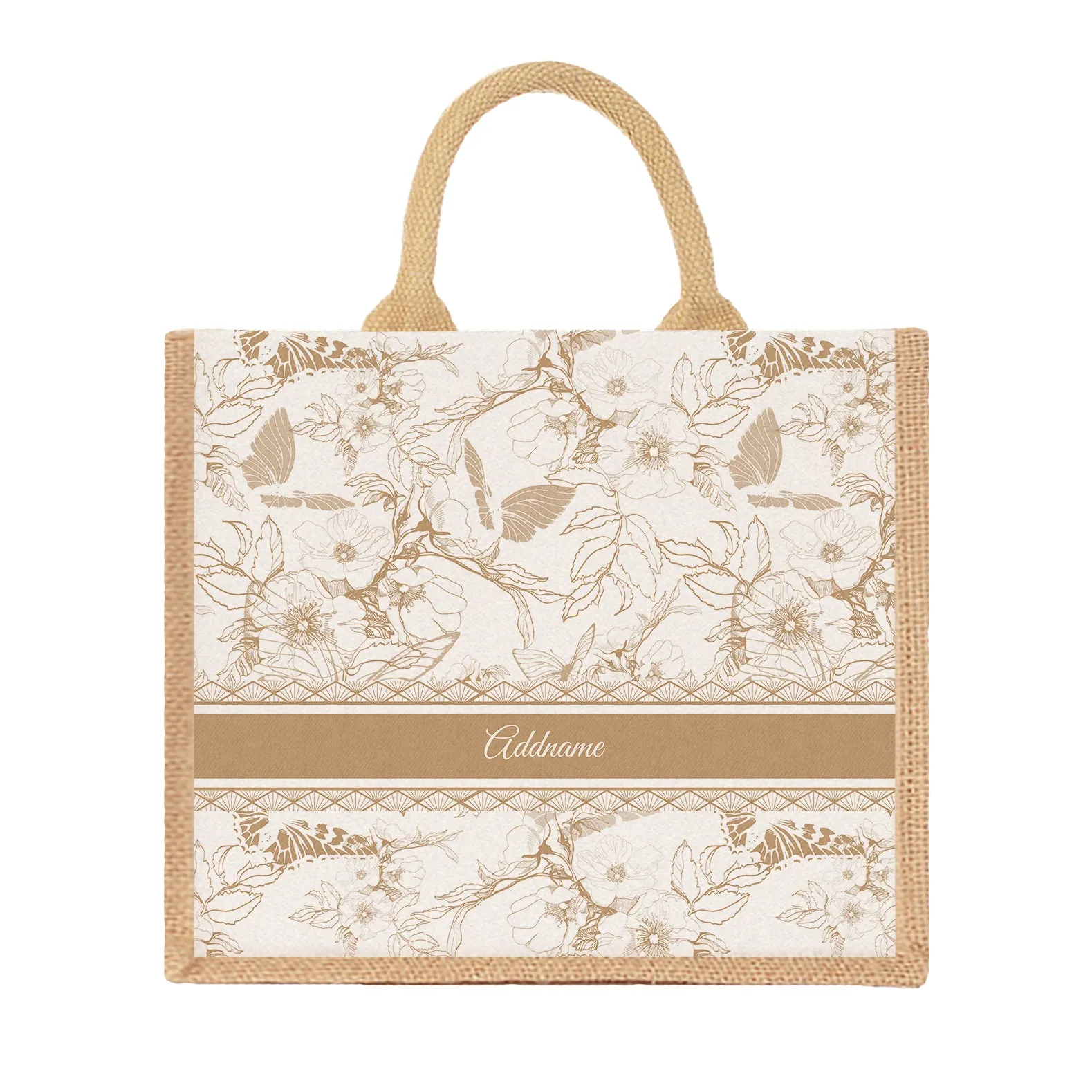 Artline Series Large Jute Tote Bag [FREE Custom Add Name]