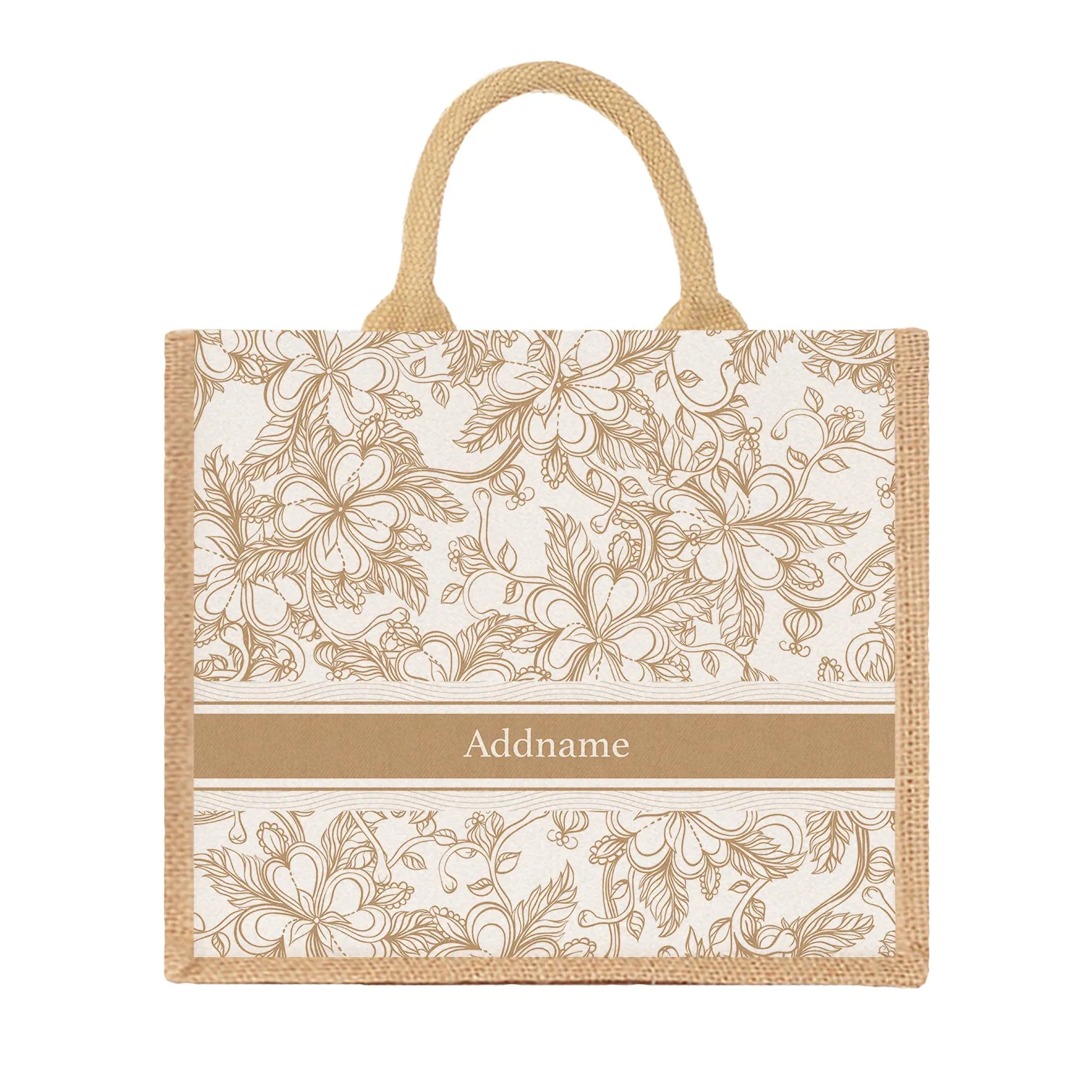 Artline Series Large Jute Tote Bag [FREE Custom Add Name]