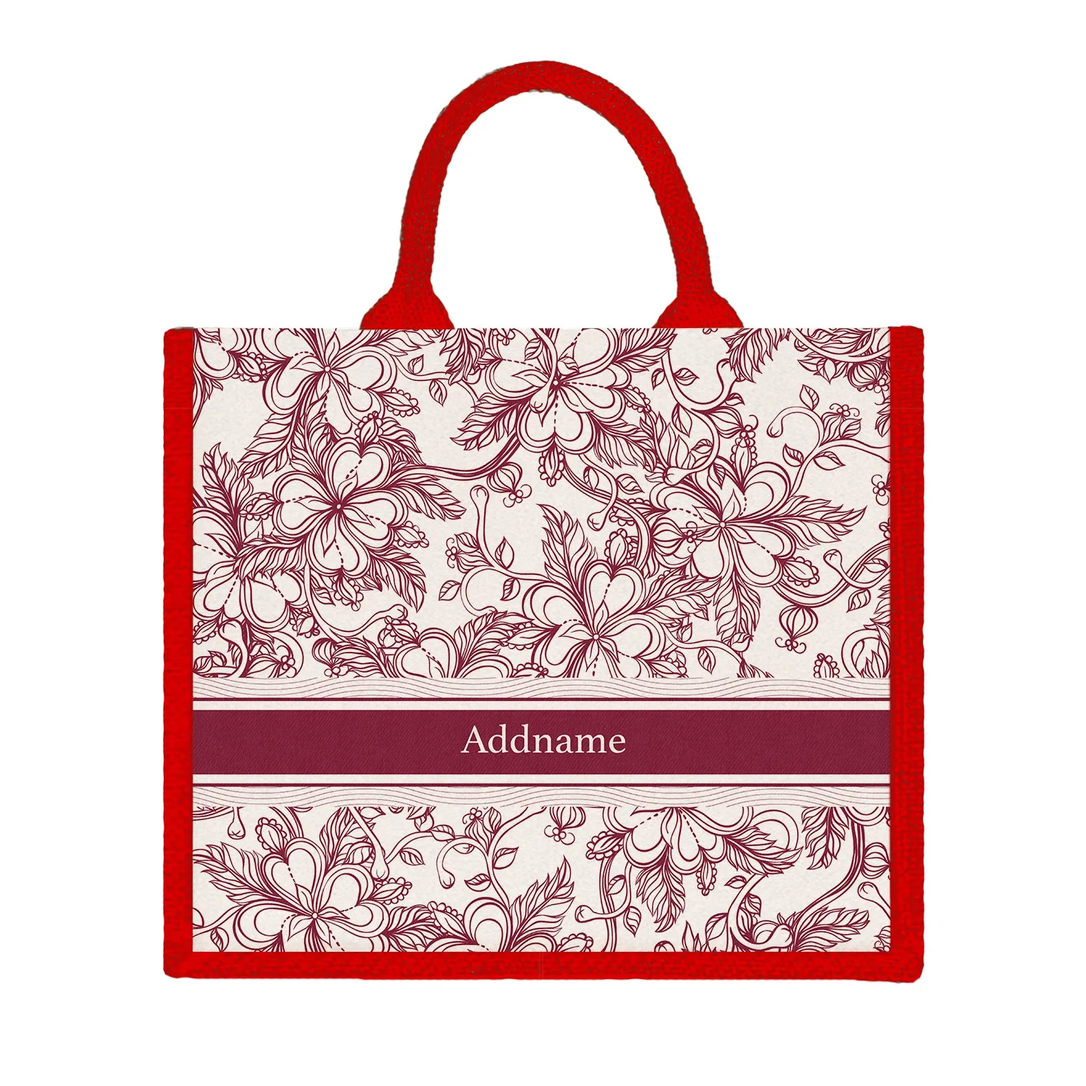 Artline Series Large Jute Tote Bag [FREE Custom Add Name]