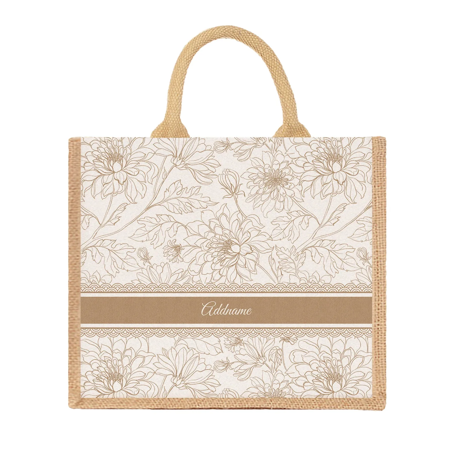 Artline Series Large Jute Tote Bag [FREE Custom Add Name]