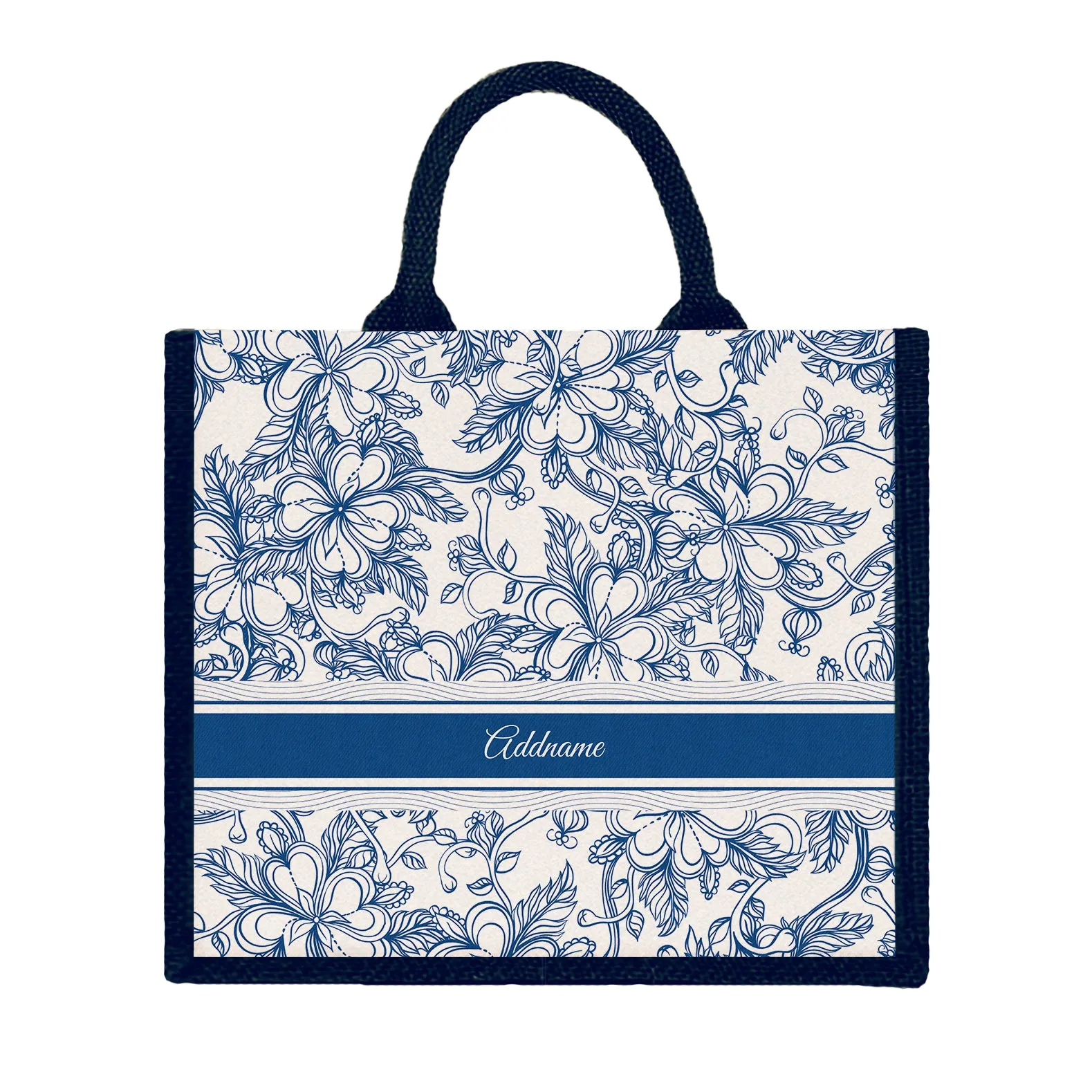 Artline Series Large Jute Tote Bag [FREE Custom Add Name]