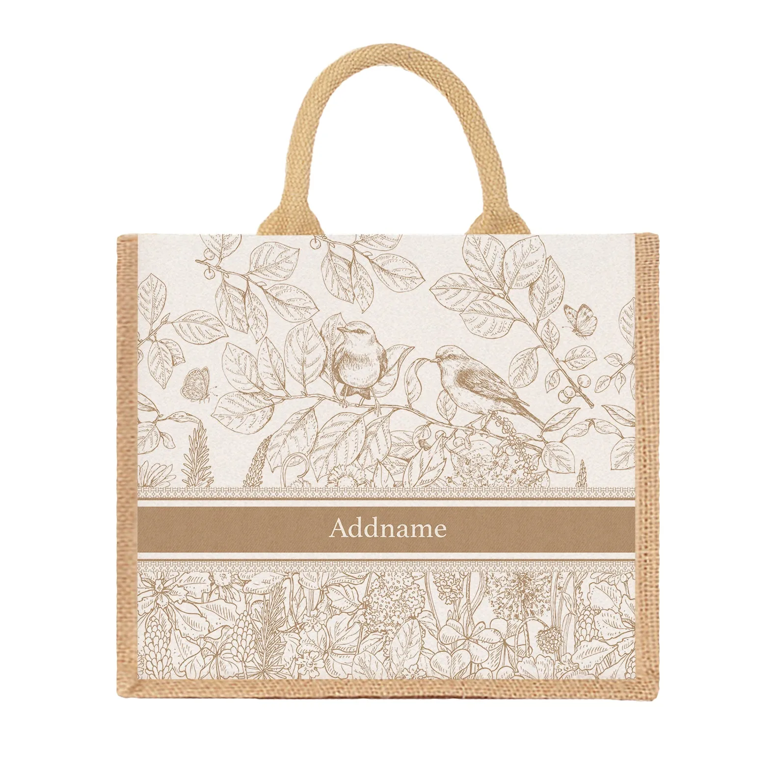 Artline Series Large Jute Tote Bag [FREE Custom Add Name]