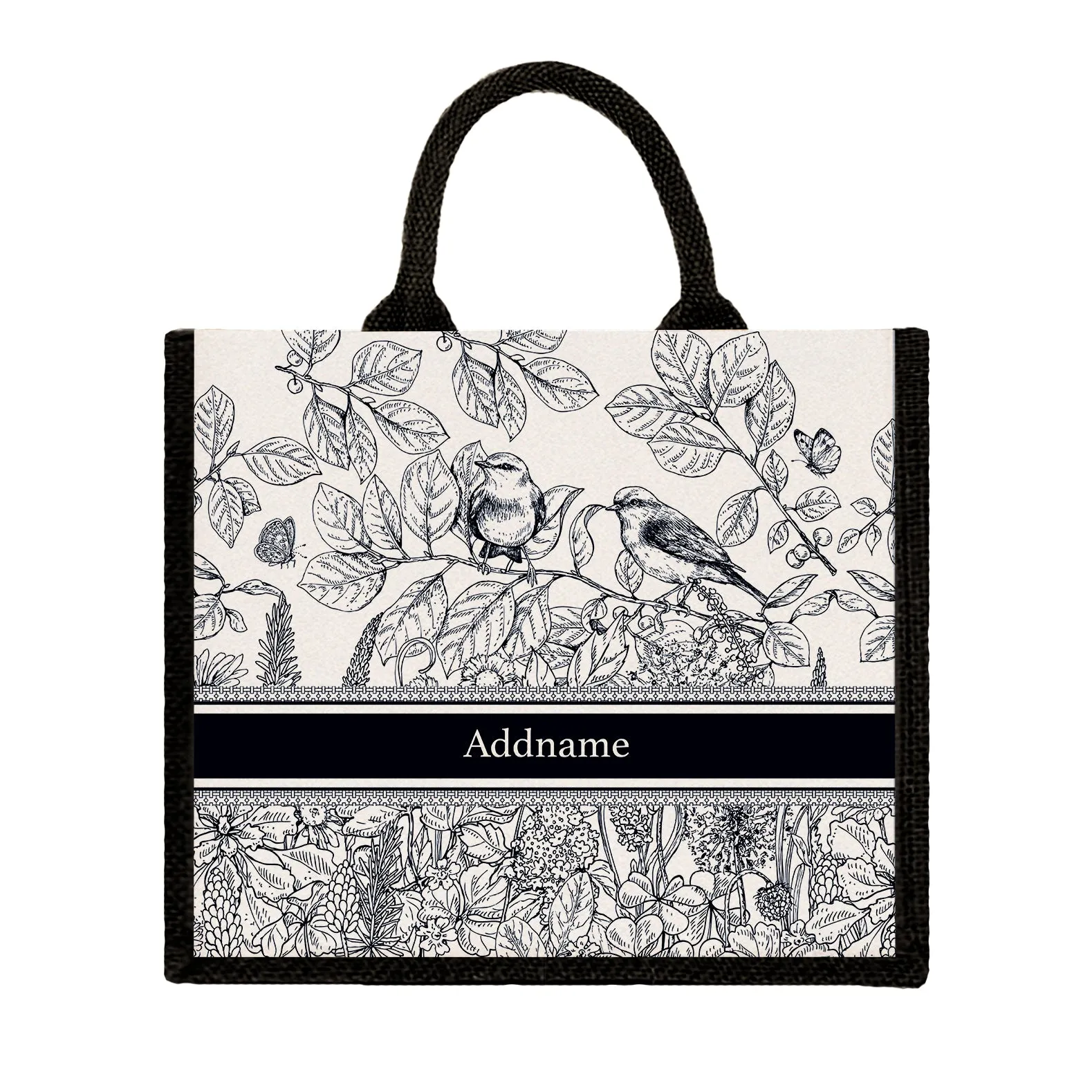 Artline Series Large Jute Tote Bag [FREE Custom Add Name]