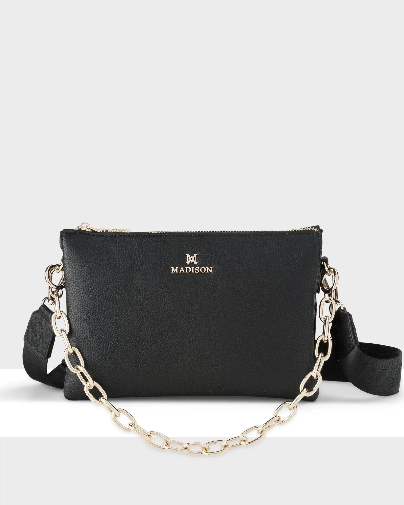 Avery 3 Compartment Crossbody Bag   Monogram Bag Strap   Chain Strap