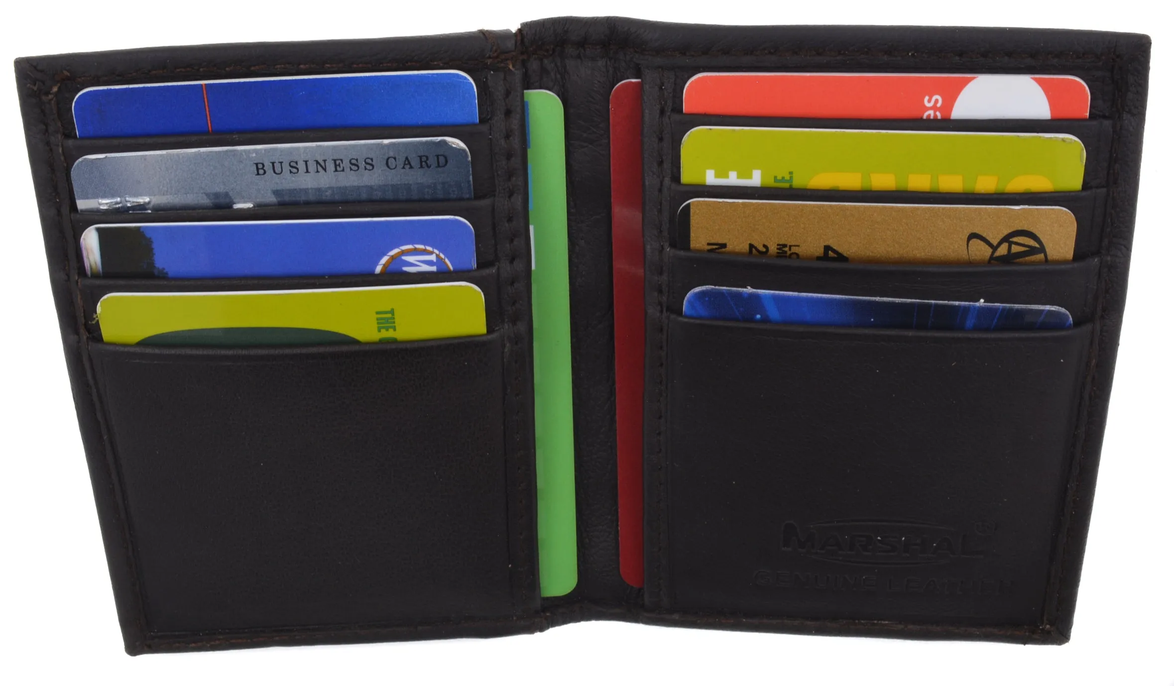 Bifold Lamb Leather Credit Card Holder Wallet with Outside ID Window & Zippered Pocket 76