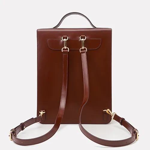 Black Classic Women Vertical Satchel Backpack Bag