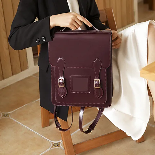 Black Classic Women Vertical Satchel Backpack Bag