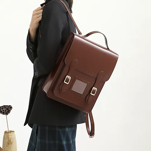 Black Classic Women Vertical Satchel Backpack Bag
