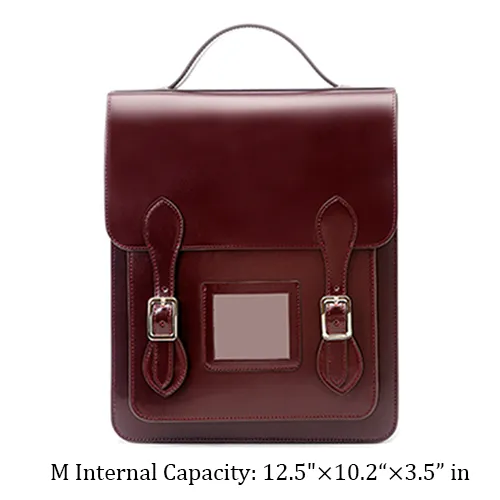 Black Classic Women Vertical Satchel Backpack Bag