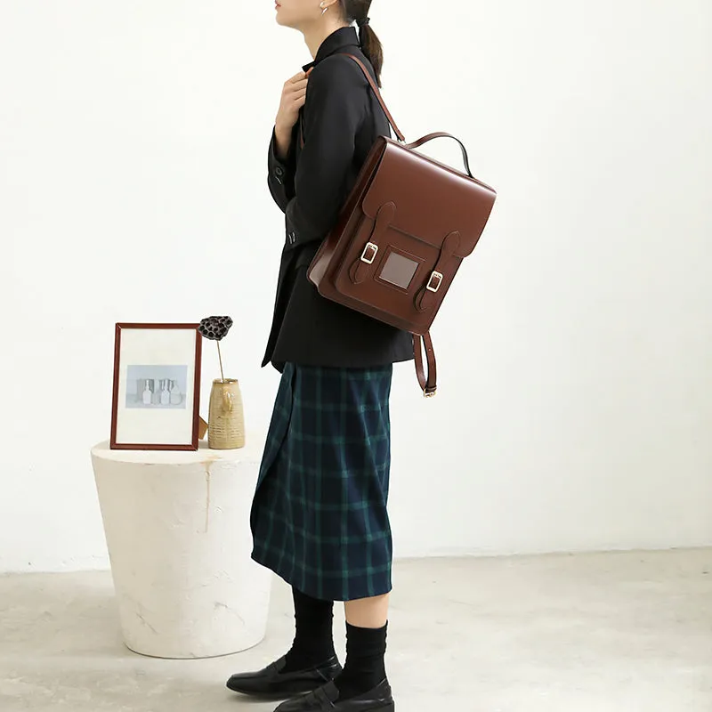 Black Classic Women Vertical Satchel Backpack Bag
