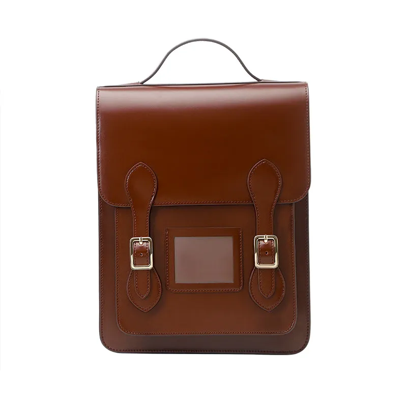 Black Classic Women Vertical Satchel Backpack Bag