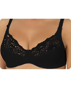 Black Net Comfort Bra - Non Padded,Non Wired Bra - D.F Dream
