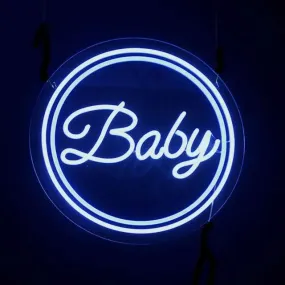 Blue Baby LED Neon Light Sign Hire
