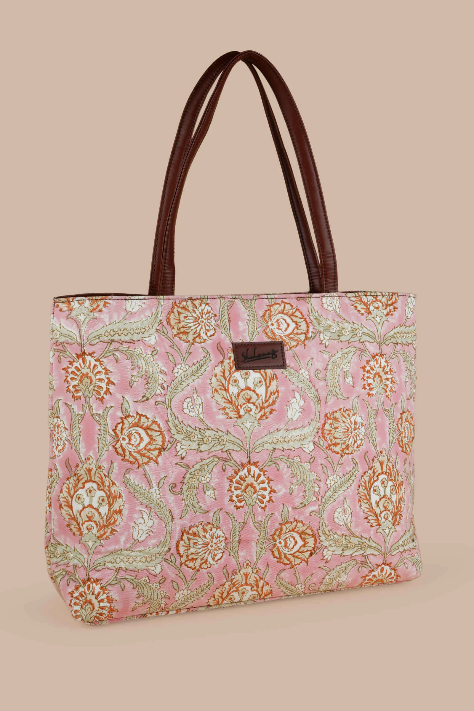 Blush Paradise Hand Block Printed Pink Classic Tote Bag