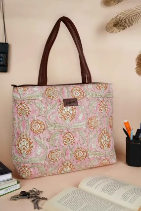 Blush Paradise Hand Block Printed Pink Classic Tote Bag