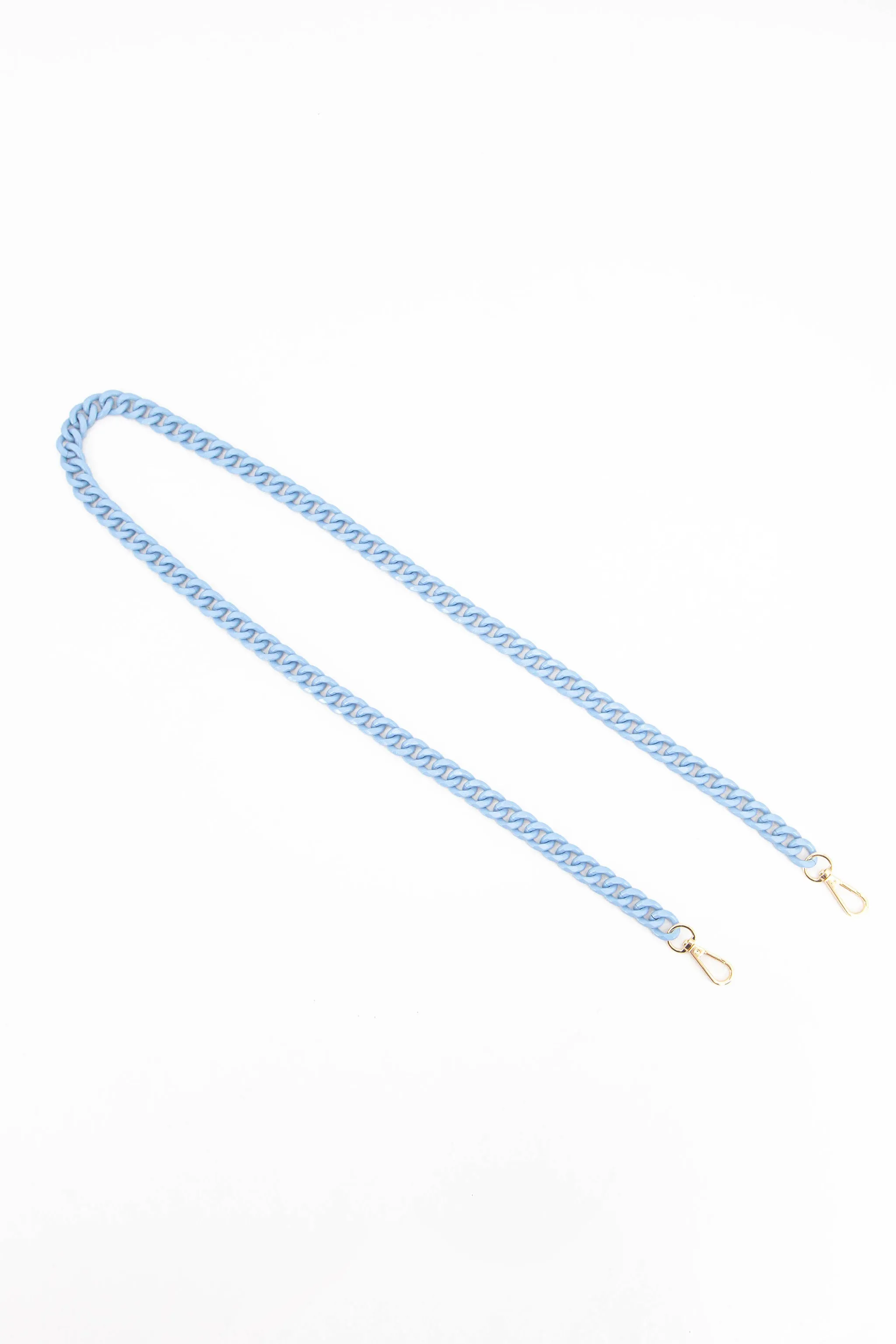 Chain Link Metal Bag Strap in Azure Blue