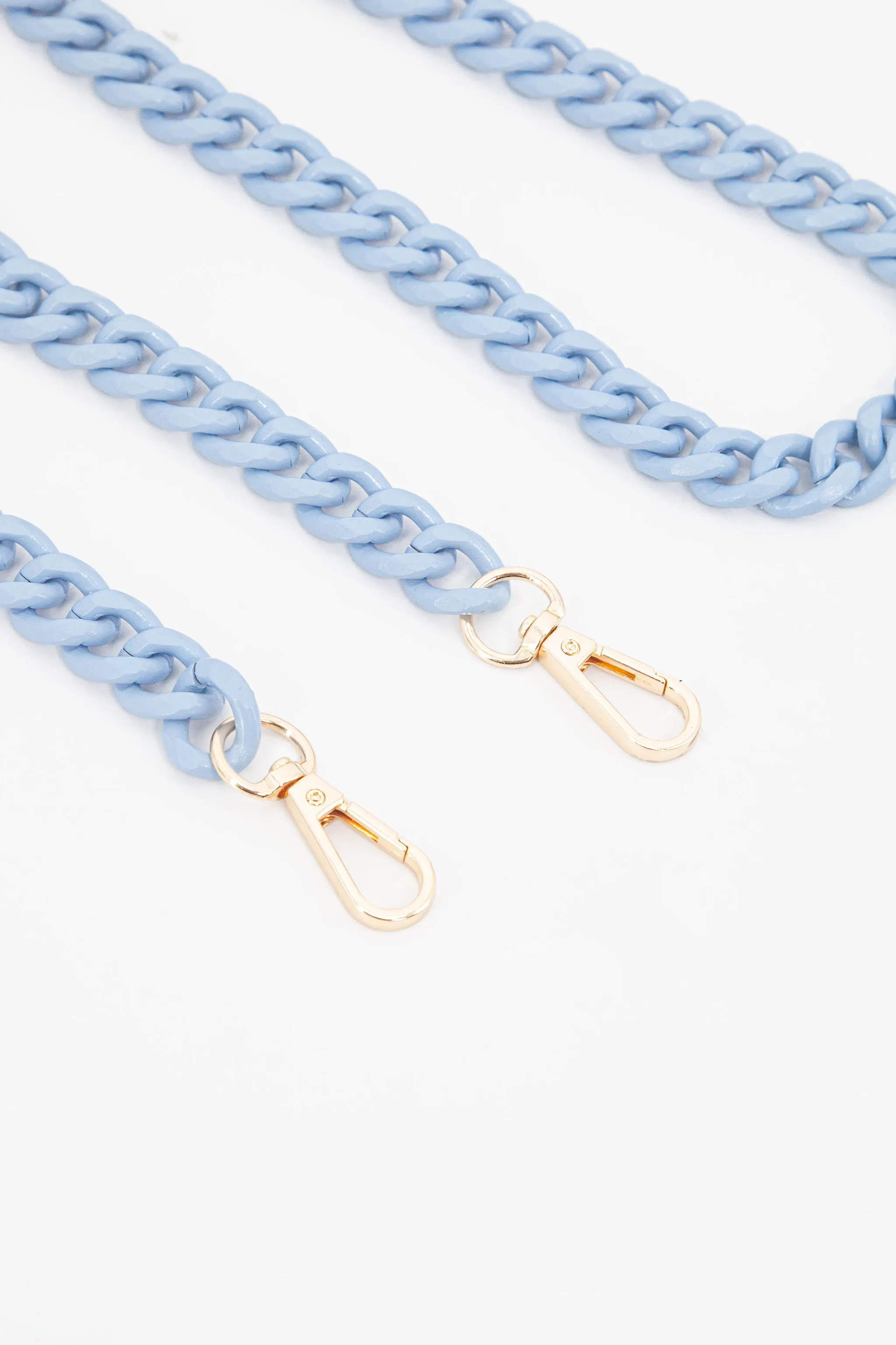 Chain Link Metal Bag Strap in Azure Blue