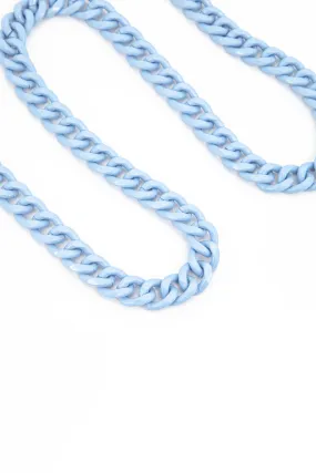 Chain Link Metal Bag Strap in Azure Blue