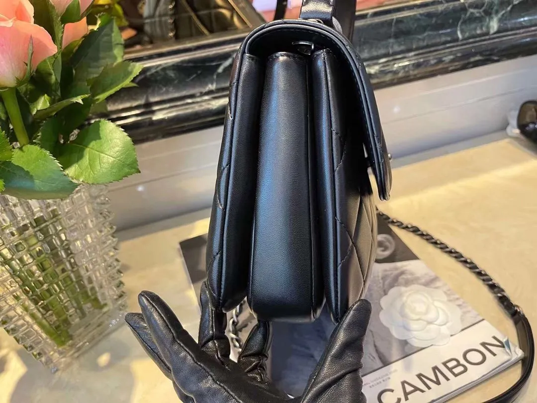 CHL Classic Flap Bag Medal Hardware Black For Women 9.8in/25cm