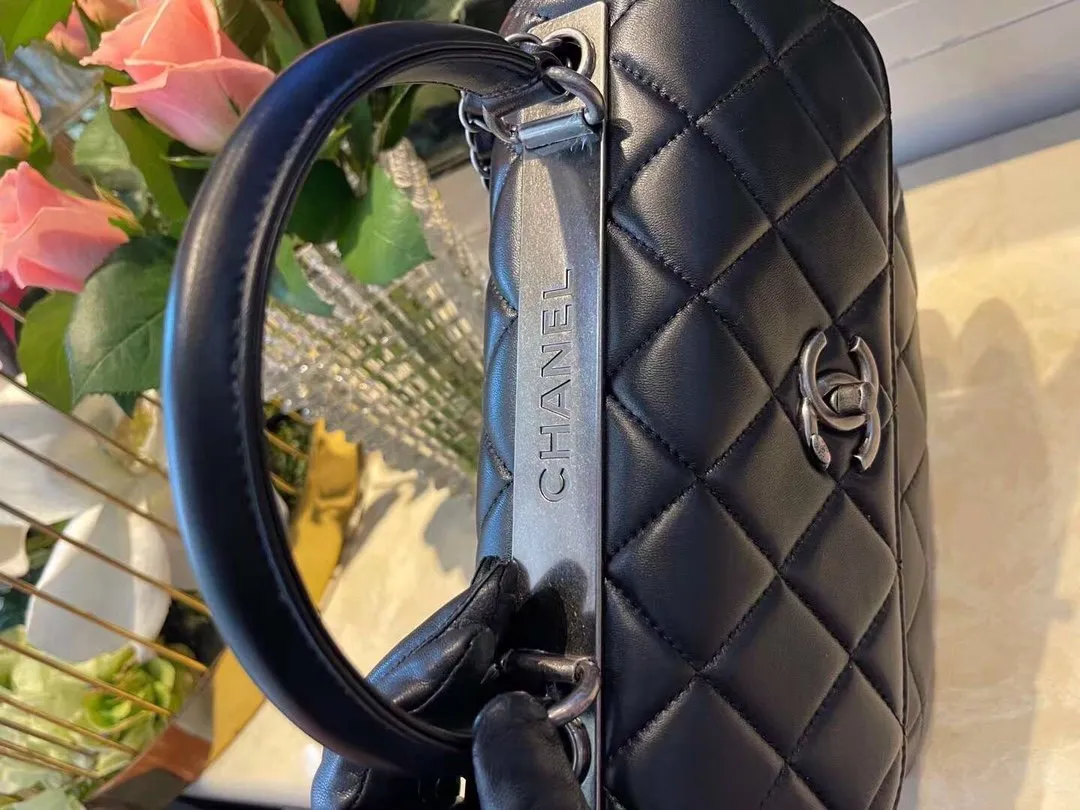 CHL Classic Flap Bag Medal Hardware Black For Women 9.8in/25cm