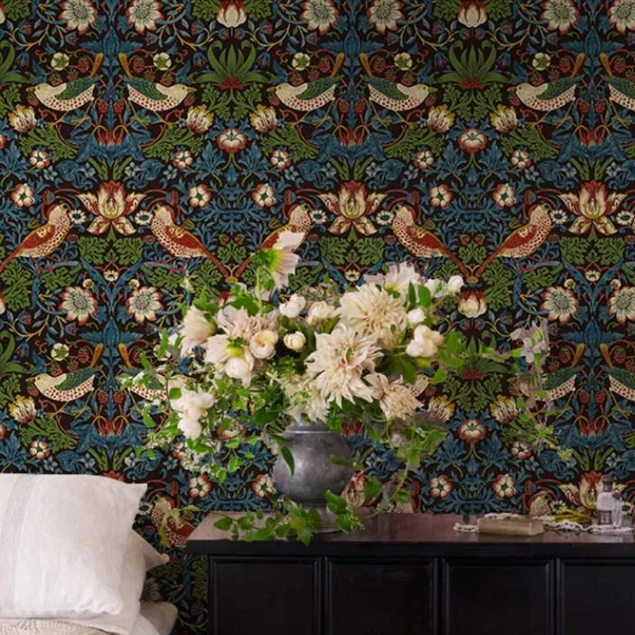 Classic Flower Birds PVC Wallpaper (5.3 ㎡)