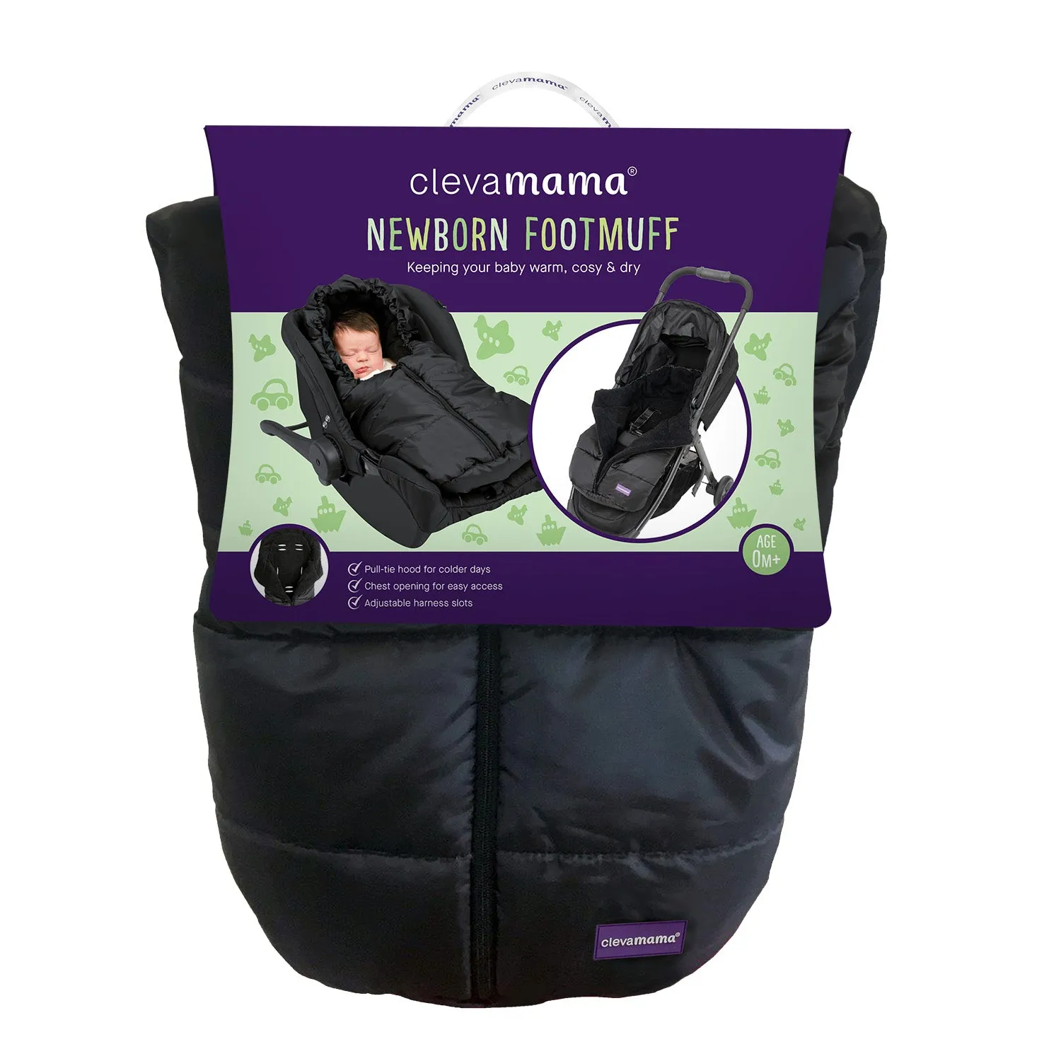Clevamama Newborn Footmuff Black