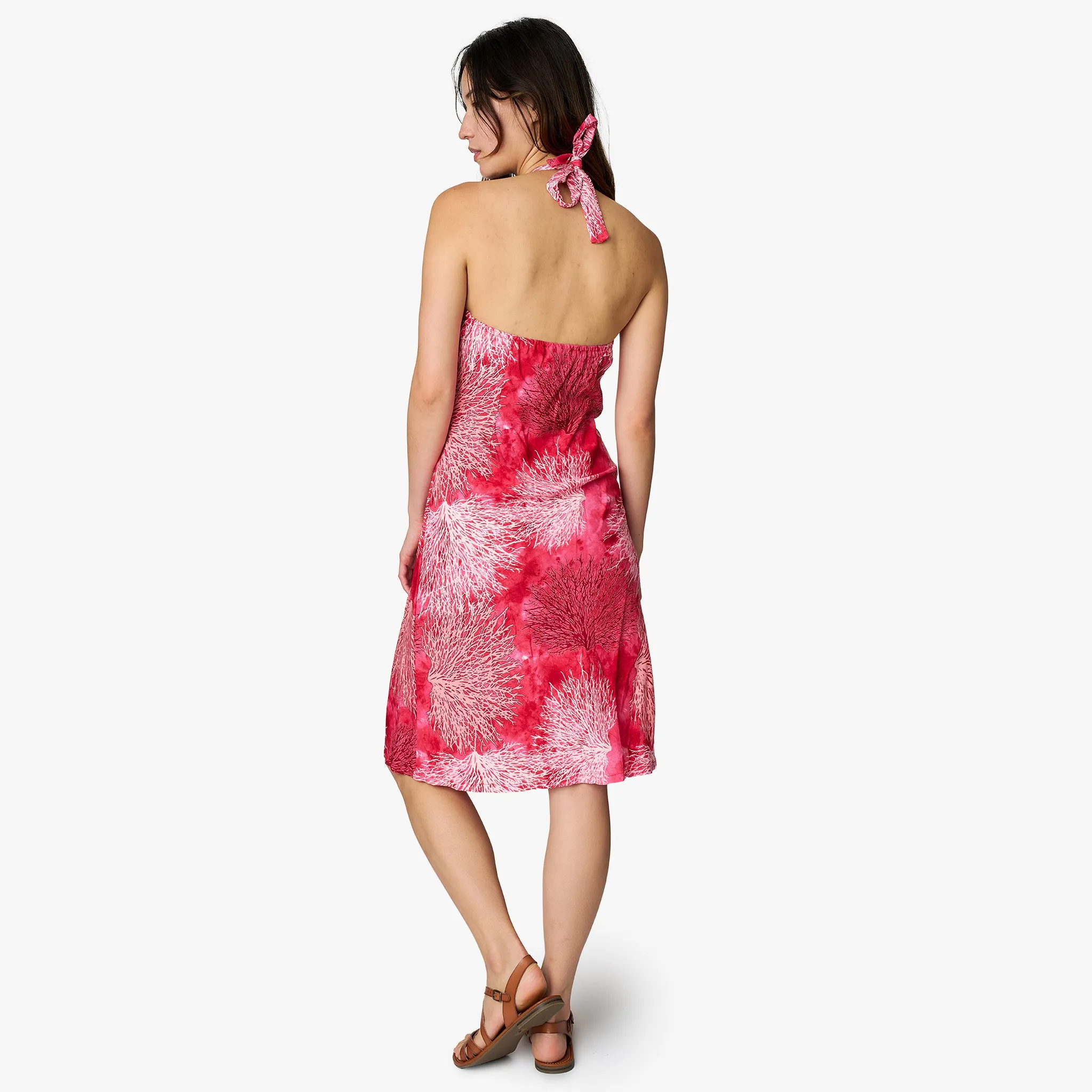Coral Dress with Tie Back