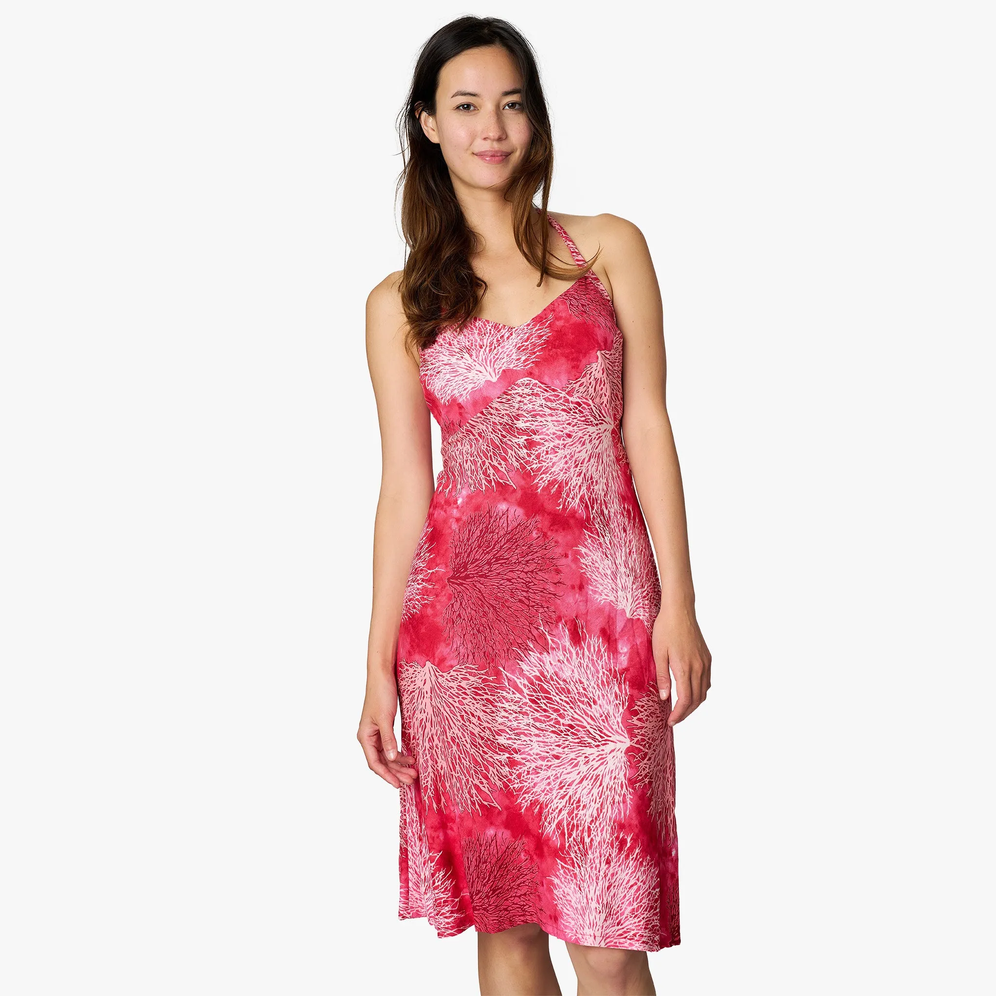 Coral Dress with Tie Back