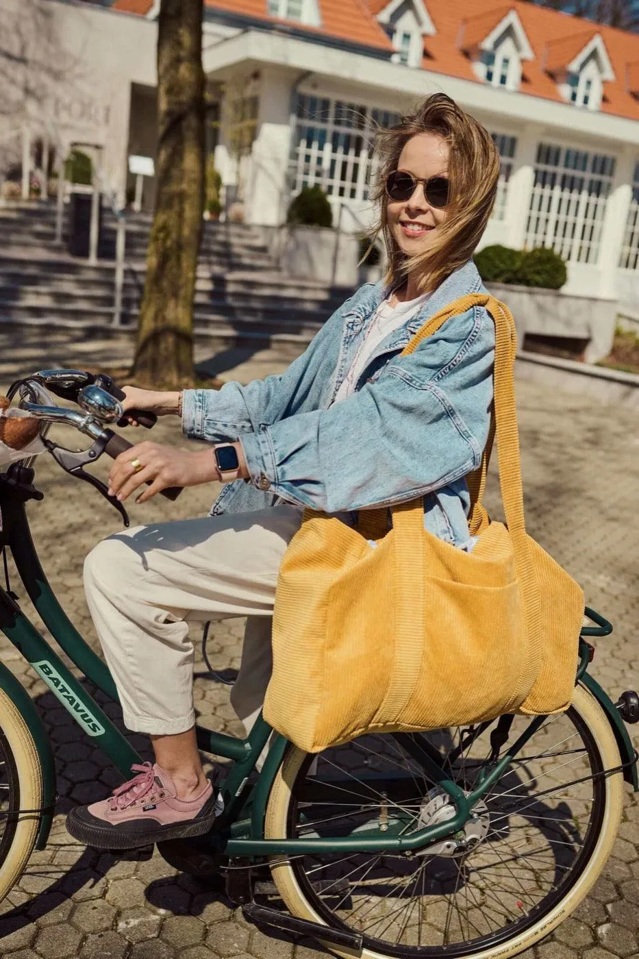 Corduroy Mom Bag Deep Yellow | Tote Bag
