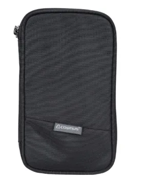Cosmus Black Polyester Unisex Passport Holder