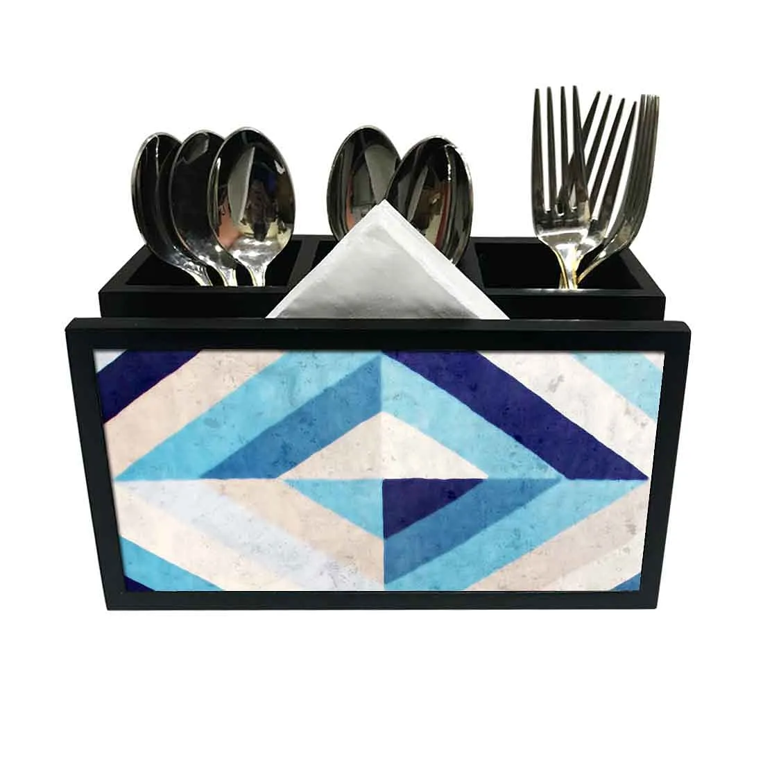 Cutlery Tissue Holder Napkin Stand -  Blue Diamond
