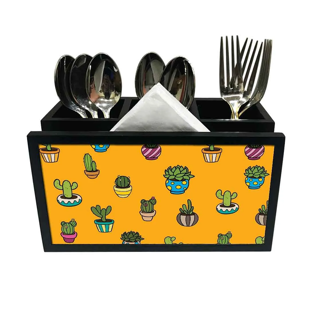 Cutlery Tissue Holder Napkin Stand -  Cactus Plants