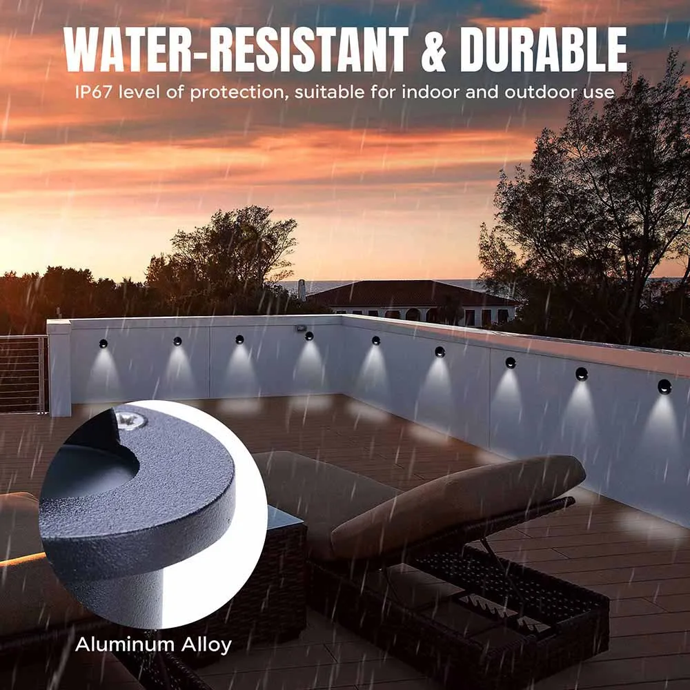 DIY 10x Waterproof LED Step Deck Lights w/ Transformer Cool White