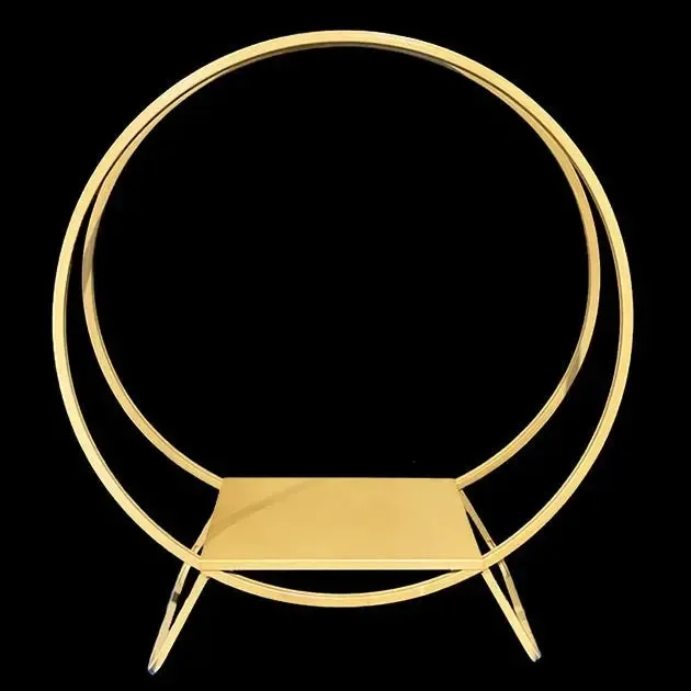 Double Hoop Gold Cake Stand Hire