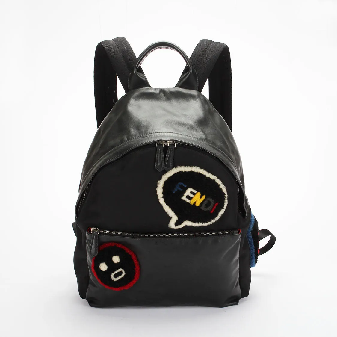 Fendi Shearling Emoticon Nylon Backpack - '10s