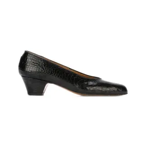 Fendi Shiny Black Leather Pumps - '80s